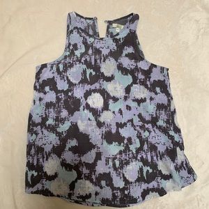 Purple, blue sleeveless blouse
